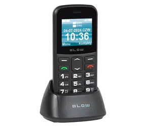 Blow S18D černá s nabíjecím stojánkem / Telefon pro seniory / Dual SIM / FM rádio / 1.77" displej / MicroSD