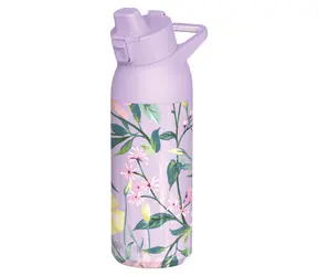 Quokka Tide all over botanic / Sportovní láhev / Nerezová / 700 ml / S pítkem
