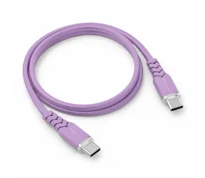 Powerton ENERGY PASTEL EDITION fialová / Kabel / USB-C - USB-C / 60 W / PD / 1 m / silikonový