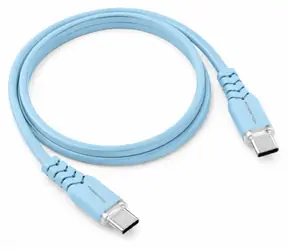 Powerton ENERGY PASTEL EDITION modrá / Kabel / USB-C - USB-C / 60 W / PD / 1 m / silikonový
