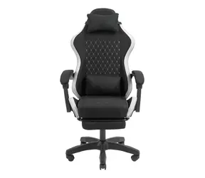 Mars Gaming MGC-X černo-bílá / Herní židle / kovová konstrukce / látkový potah / nosnost 120 kg