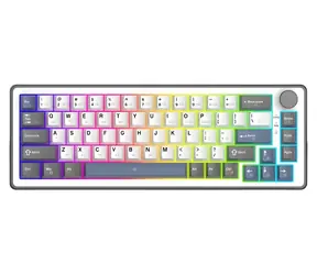 White Shark GK-009251 EXCALIBUR M bílá / bezdrátová herní mechanická klávesnice / US layout / KTT Wine Red spínače