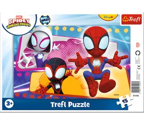 TREFL Puzzle Spidey a jeho úžasní přátelé: Pavoučí parta / 15 dílků / 25,8 x 15,9 cm