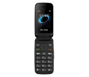 Blow S24 černá s výklopným krytem / Telefon pro seniory / Dual SIM / FM rádio / 2.4" displej / MicroSD