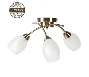 Domoletti MX60374 bílá/mosazná / Stropní svítidlo / 3x E27