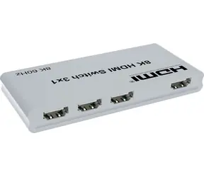 PremiumCord HDMI switch 3:1 šedá / HDMI přepínač / 8K 60Hz / 4K 144Hz / dálkové ovládání