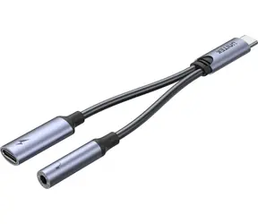Unitek M206A / Redukce USB-C na jack 3,5mm + USB-C / PD 60W