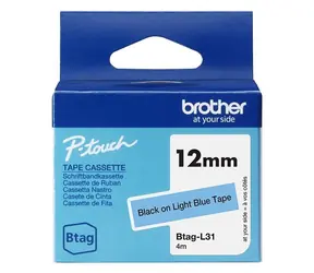 Brother BTAG-L31 páska černá / světle modrý podklad / šířka 12 mm / 4 m