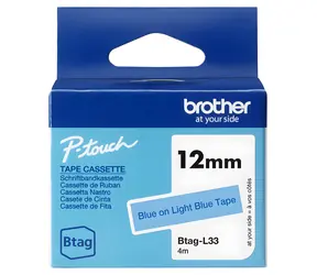 Brother BTAG-L33 / Páska do tiskárny štítků / modrý tisk / světle modrý podklad / 12 mm / 4 m