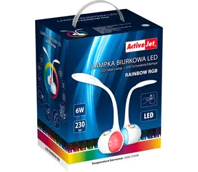 Activejet AJE-RAINBOW RGB 2 bílá / Stolní LED lampa / 7W / 34x LED / 430 lm / 500-5500k / RGB