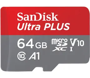 SanDisk Ultra Plus microSDXC 64GB / Paměťová karta / Class 10 / UHS-I / U1 / A1 / V10