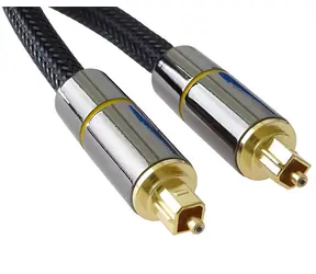 PremiumCord Gold design Toslink M-M černý / Optický audio kabel / OD 7mm / Nylonový oplet / 1 m