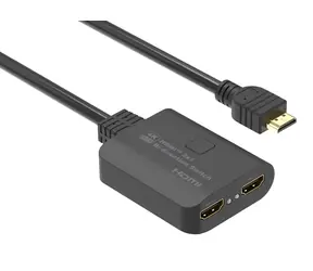 PremiumCord HDMI switch obousměrný černá / HDMI přepínač / 2:1 a 1:2 / 4K 60Hz / HDCP 2.2 / 4:4:4
