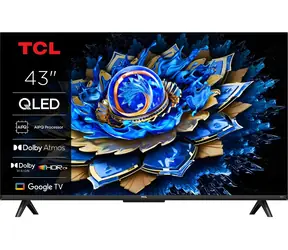 43" TCL 43T69C černá / Televize / QLED / 4K UHD / Google TV / Wi-Fi / BT / 3x HDMI / 20W repro