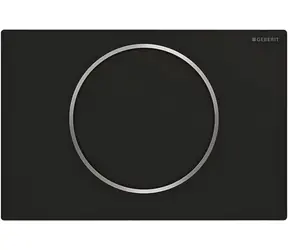 Geberit Sigma10 černá mat/nerez / Ovládací tlačítko / splachování Start/Stop / nerezová ocel