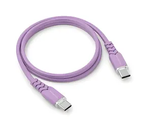 Powerton ENERGY PASTEL EDITION fialová / Kabel / USB-C - USB-C / 100 W / PD / 1 m / silikonový