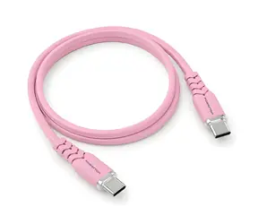 Powerton ENERGY PASTEL EDITION růžová / Kabel / USB-C - USB-C / 100 W / PD / 1 m / silikonový