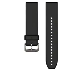Garmin řemínek QuickFit 22 černý, stříbrná spona / Řemínek / 22 mm / silikonový