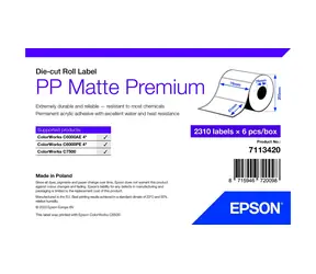 Epson PP Matte Label Premium 76x51 mm / Etikety / Die-cut role / 2310 ks / voděodolné