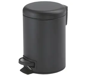 Sapho Odpadkový koš Soft Close matná černá / Pedálový odpadkový koš / 5 l / nerez ocel