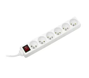Konnoc DX-6FS / Prodlužovací kabel / 6x zásuvka / 5 m / s vypínačem