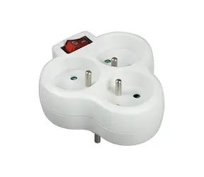 Konnoc DX-FB03K / Rozbočka / 3x kulatá zásuvka / s vypínačem / 230V