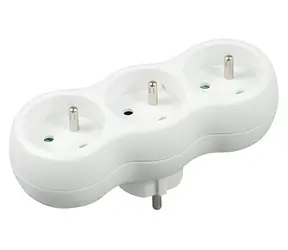 KONNOC DX-FB03 rozbočka 3x kulatá v řadě / 250 V~ / 3x10 A / max. 2300 W / Dětská pojistka