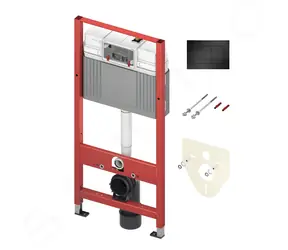 Tece Base matná černá / Předstěnová instalace pro závěsné WC / tlačítko / zvuková izolace / výška 1,12 m