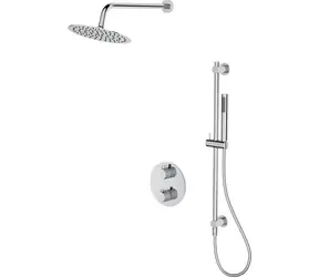 Cersanit Sprchový set chrom / Sprchový set s termostatem pod omítku / s tělesem / průměr 25 cm