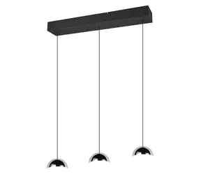 Reality Senta černá / Závěsné svítidlo / 3x LED / 21W / 4000K / 800lm / IP20