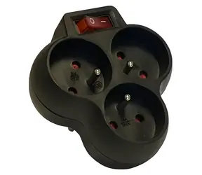 Konnoc DX-FB03K černá / Rozbočka / 230V / 3x10A / s vypínačem