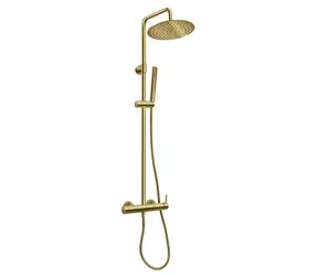 Novaservis Sprchový set s baterií kartáčované zlato / Sprchový set / průměr 25 cm / připojení 1/2”