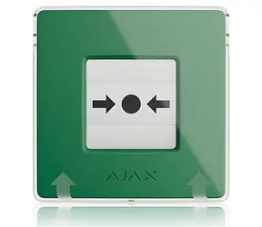 Ajax ManualCallPoint zelená / Bezdrátové požární tlačítko / dosah 1700 m / výdrž baterie 7 let
