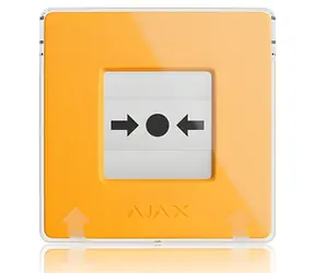 AJAX ManualCallPoint žlutá / Bezdrátové požární tlačítko / dosah 1700 m / výdrž baterie 7 let