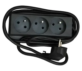Konnoc DX-3F černá / Prodlužovací kabel / Trojzásuvka / 1,5 m