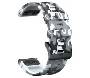 X-SITE Řemínek pro Garmin Forerunner 735XT / 26 mm / černo-bílý maskáčový