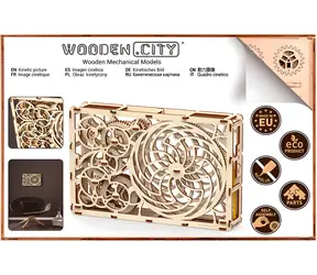 WOODEN CITY 3D dřevěné puzzle Kinetický obraz / 185 dílků