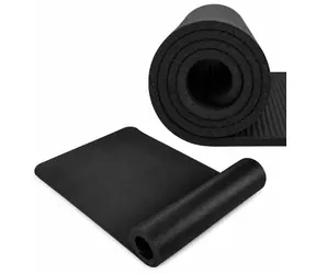 TOPKO Podložka na cvičení 10 mm černá / Podložka na cvičení / 183 x 61 cm / NBR / s popruhem