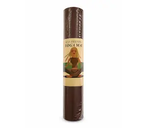 TOPKO Yoga podložka 6 mm hnědo-růžová / Podložka na cvičení / TPE / s popruhem / 183 x 61 cm