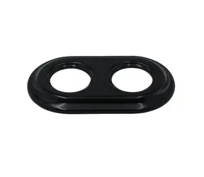X-SITE Retro dvojrámeček keramika černý / Rámeček / Pro zásuvky a vypínače / 2 pozice / Průměr otvoru 50 mm