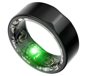 J-STYLE 2301B vel. 11/B černá / Chytrý prsten / 20,7 mm / Bluetooth / nerezová ocel, titan / IP67, 5ATM