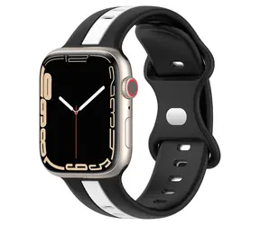 X-SITE Silikonový řemínek pro Apple Watch 42/44/45/49mm černo-bílá / Řemínek / Apple Watch / Silikonový