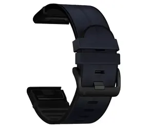 X-Site Řemínek pro Garmin QuickFit 22mm černý / Řemínek / Silikon / kožený / 22 mm