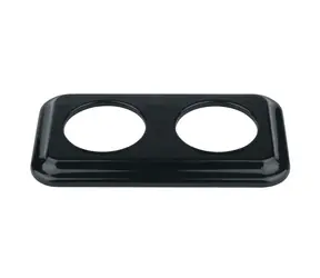 X-SITE Rámeček duo keramika hranatý černý / Rámeček pro zásuvky a vypínače / pod omítku / 2 pozice / otvor 50 mm