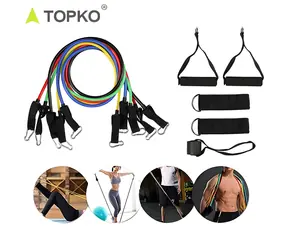 TOPKO Sada posilovacích gum a expandérů 11 ks / Sada posilovacích gum / Odpor 10-50 lbs / Cestovní taška