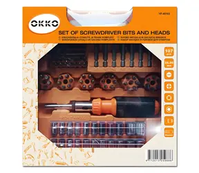 Okko YF-40103 / Sada šroubováků a bitů / 107 nástavců / s kufříkem / 25,5 cm
