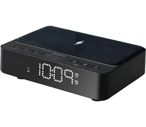 Aiwa CR-30BK černá / Radiobudík / Bezdrátové nabíjení 5W / FM rádio / LED displej