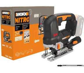 WORX WX542.9 / Aku přímočará pila / 20V / zdvih 26 mm / bez Aku