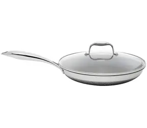 KOHERSEN 71108 BLACK CUBE stříbrno-černá / Pánev s poklicí / voštinový povrch / O 28 cm / indukce
