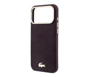 Lacoste Champs Elysees MagSafe Kryt pro iPhone 18 Pro Max bordová / Kryt / PU kůže / Zlaté logo